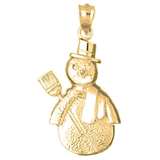 10K, 14K or 18K Gold Snow Man Pendant