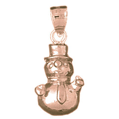 10K, 14K or 18K Gold Snow Man Pendant