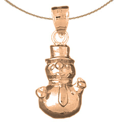 10K, 14K or 18K Gold Snow Man Pendant