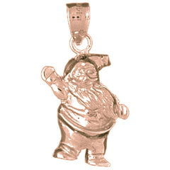 10K, 14K or 18K Gold Santa Clause Pendant