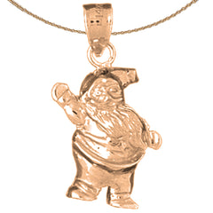 10K, 14K or 18K Gold Santa Clause Pendant