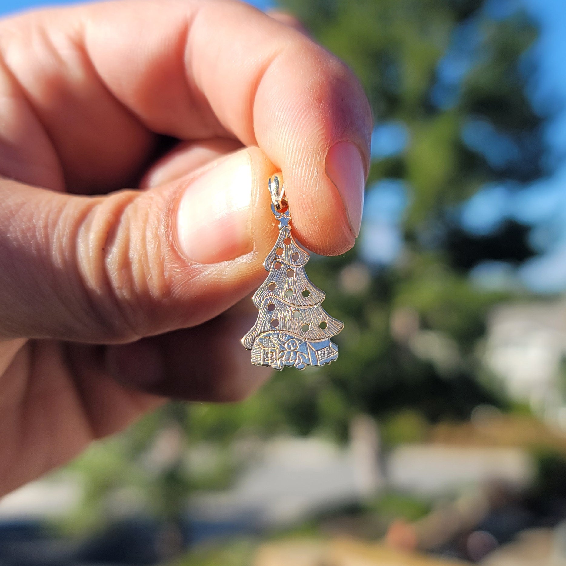 14K or 18K Gold Christmas Tree Pendant