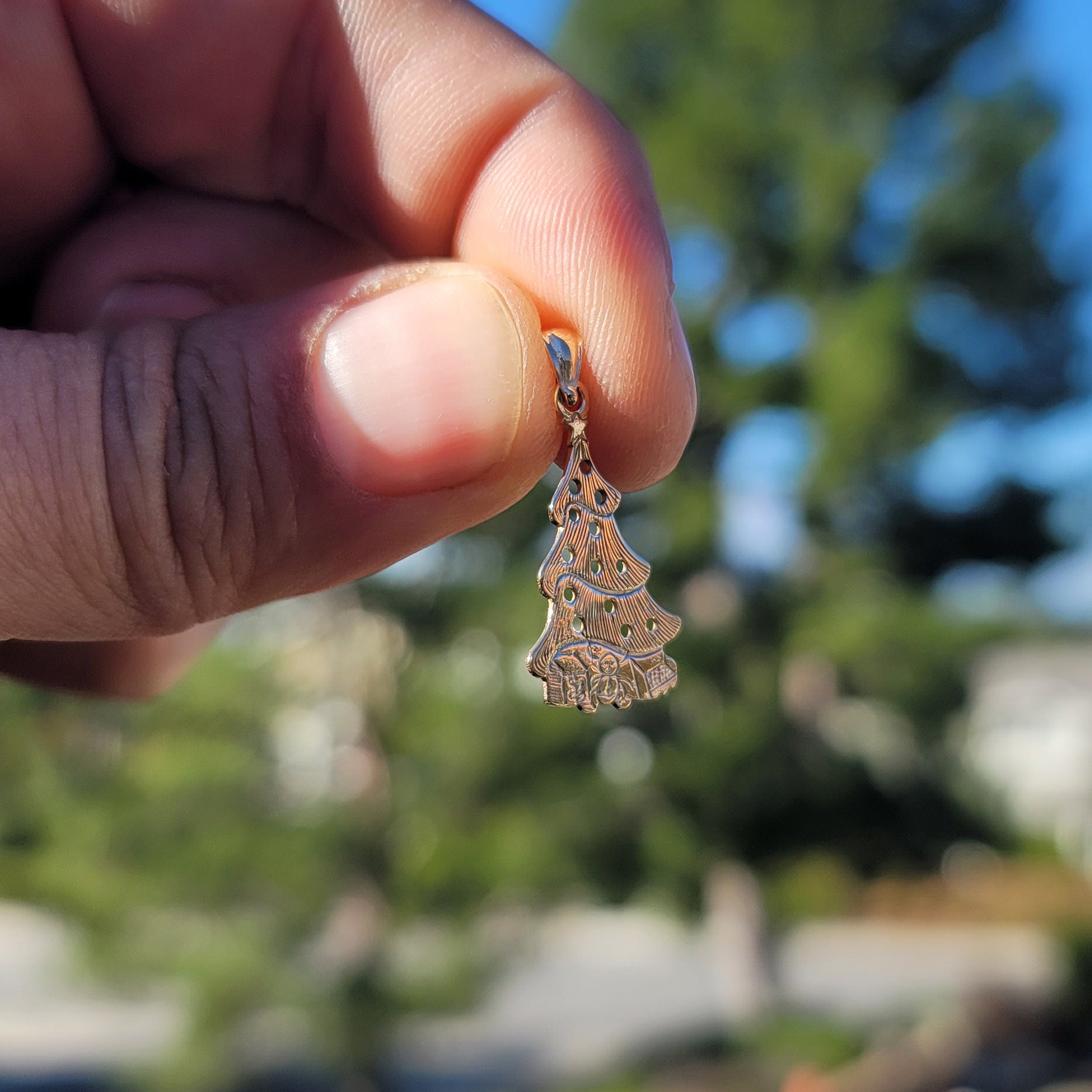 14K or 18K Gold Christmas Tree Pendant