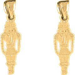 14K or 18K Gold 22mm Nut Cracker Earrings