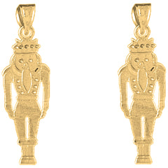 Yellow Gold-plated Silver 31mm Nut Cracker Earrings
