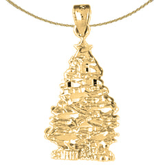 Colgante de árbol de Navidad de oro de 14 quilates o 18 quilates