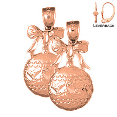 14K or 18K Gold Christmas Ornament Earrings
