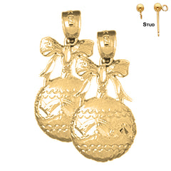 Pendientes de adorno navideño de oro de 14 quilates o 18 quilates de 25 mm