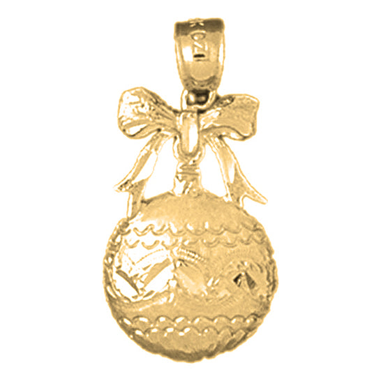 14K or 18K Gold Christmas Ornament Pendant