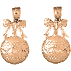 14K or 18K Gold 25mm Christmas Ornament Earrings