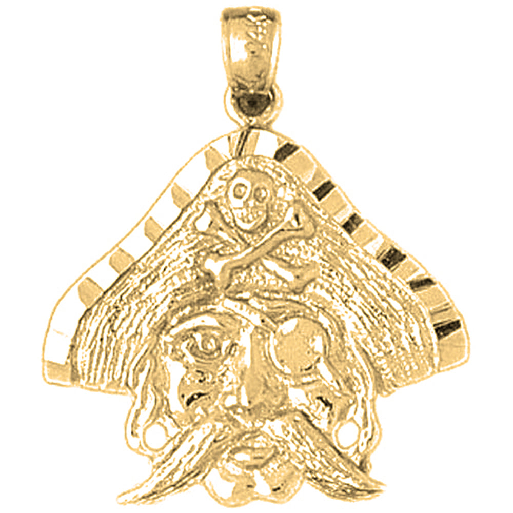 10K, 14K or 18K Gold Pirate Pendant