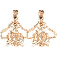 14K or 18K Gold 27mm Pirate Earrings