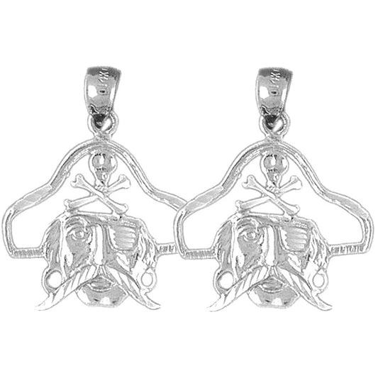 Sterling Silver 27mm Pirate Earrings