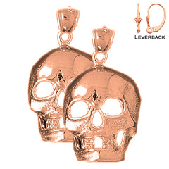 14K or 18K Gold Skull Earrings