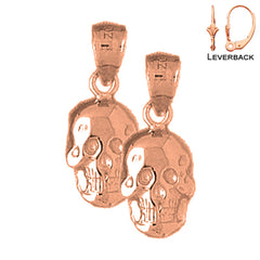 14K or 18K Gold Skull Earrings