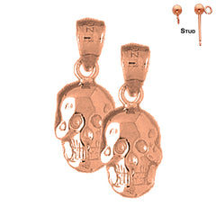 14K or 18K Gold Skull Earrings