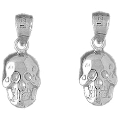 Sterling Silver 20mm Skull Earrings