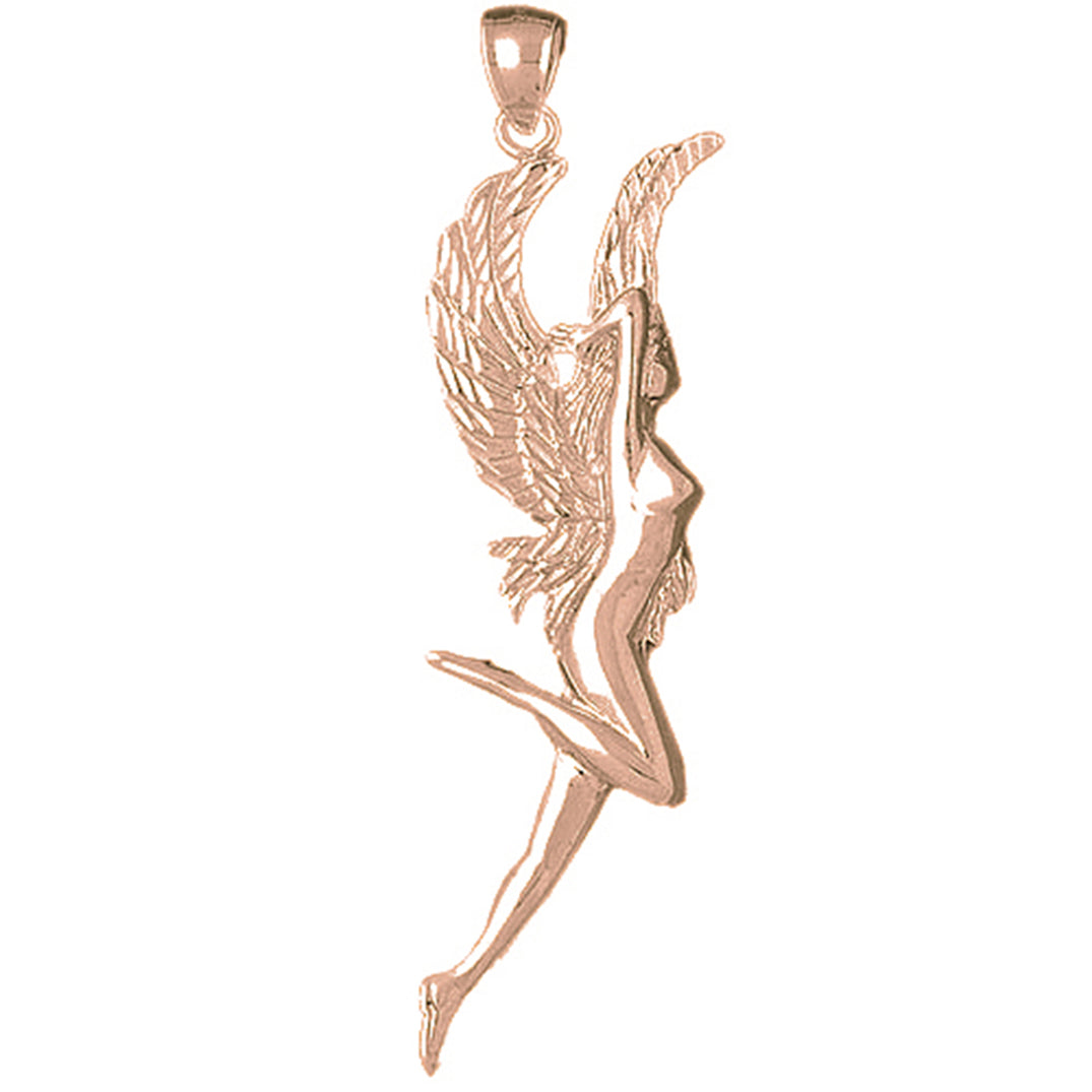 10K, 14K or 18K Gold Fairy Angel Pendant