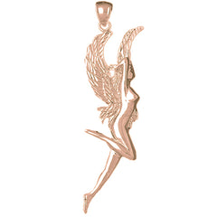 10K, 14K or 18K Gold Fairy Angel Pendant