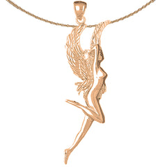 10K, 14K or 18K Gold Fairy Angel Pendant