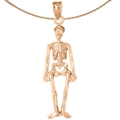 10K, 14K or 18K Gold Skeleton Pendant