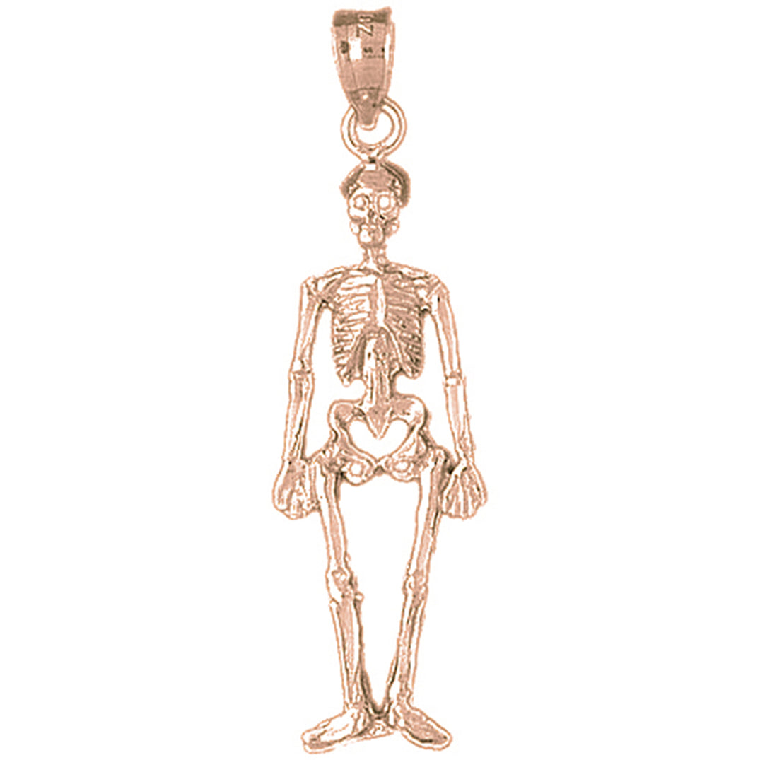 10K, 14K or 18K Gold Skeleton Pendant