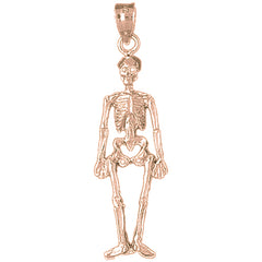 10K, 14K or 18K Gold Skeleton Pendant