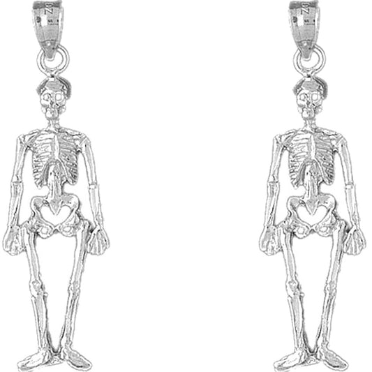 Sterling Silver 44mm Skeleton Earrings
