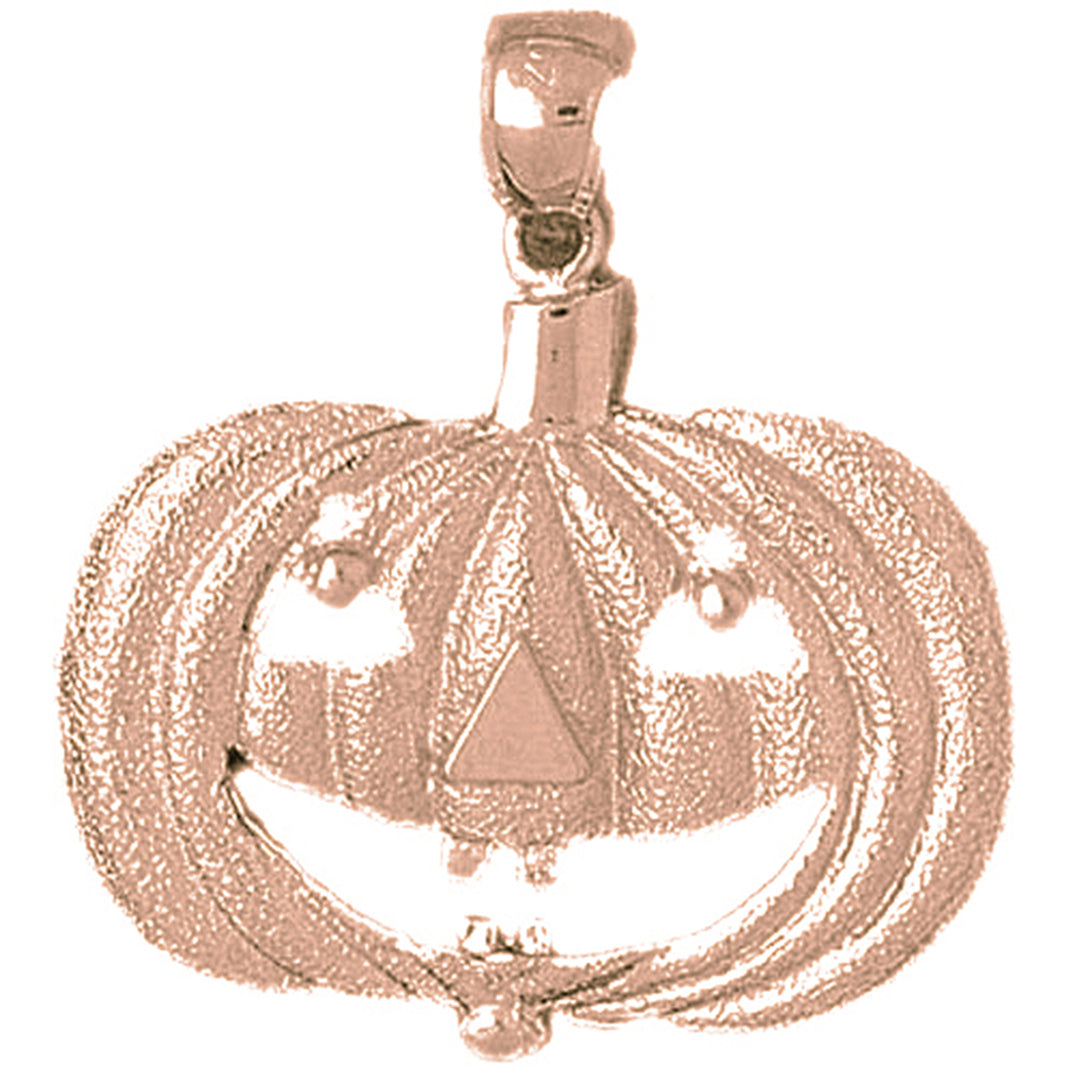 10K, 14K or 18K Gold Pumpkin Pendant