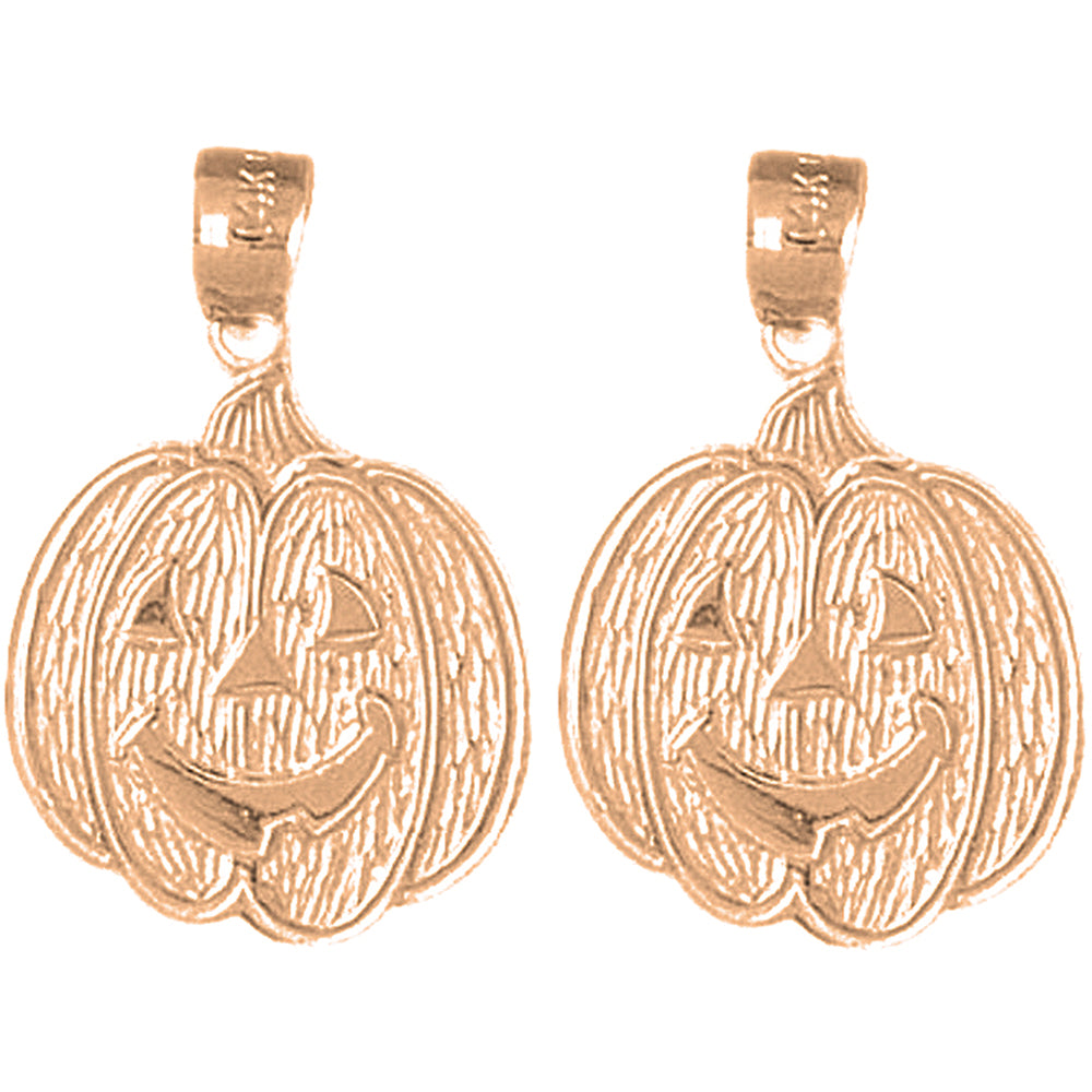 14K or 18K Gold 24mm Pumpkin Earrings