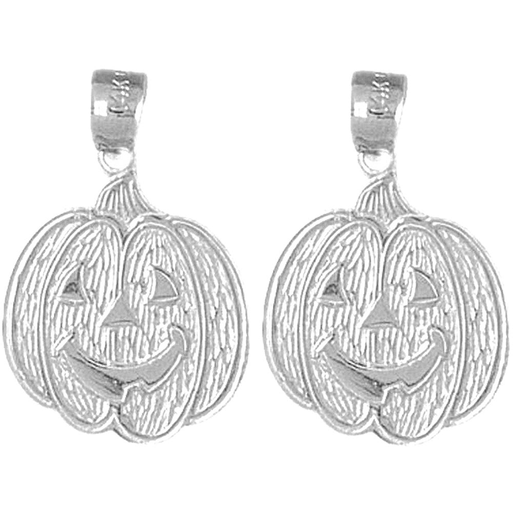 Sterling Silver 24mm Pumpkin Earrings