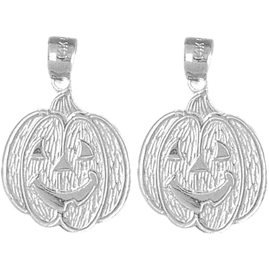 Sterling Silver 24mm Pumpkin Earrings