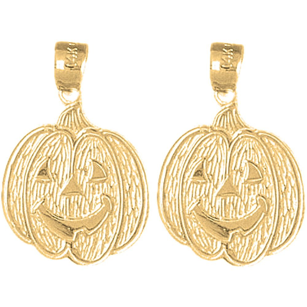 Yellow Gold-plated Silver 24mm Pumpkin Earrings