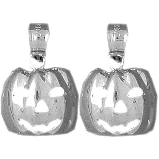 Sterling Silver 19mm Pumpkin Earrings