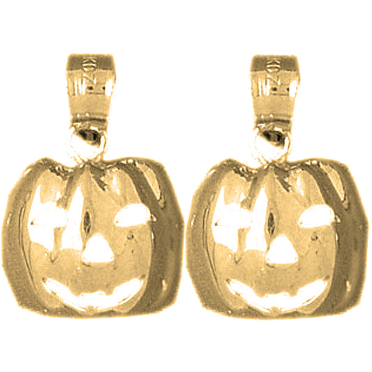 Yellow Gold-plated Silver 19mm Pumpkin Earrings