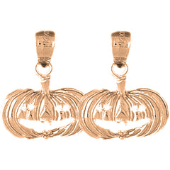14K or 18K Gold 19mm Pumpkin Earrings