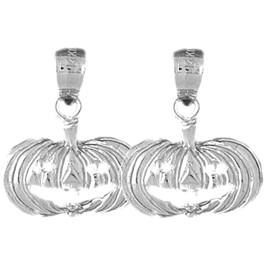 Sterling Silver 19mm Pumpkin Earrings