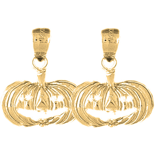 Yellow Gold-plated Silver 19mm Pumpkin Earrings