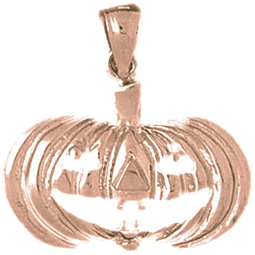 10K, 14K or 18K Gold Pumpkin Pendant