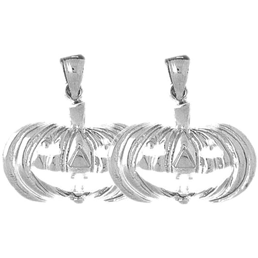 Sterling Silver 21mm Pumpkin Earrings