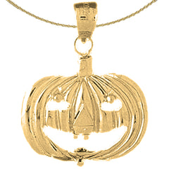 10K, 14K or 18K Gold Pumpkin Pendant