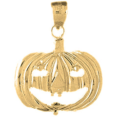 10K, 14K or 18K Gold Pumpkin Pendant