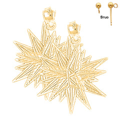 Pendientes de estrella brillante de plata de ley de 29 mm (chapados en oro blanco o amarillo)