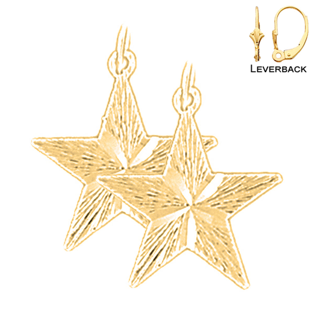 14K or 18K Gold Star Earrings