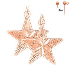 14K or 18K Gold Star Earrings