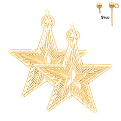 14K oder 18K Gold 21mm Stern Ohrringe