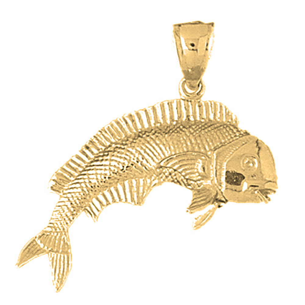 10K, 14K or 18K Gold Mahi-mahi Pendant