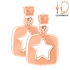 14K or 18K Gold Star Earrings