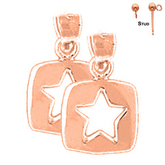 14K or 18K Gold Star Earrings