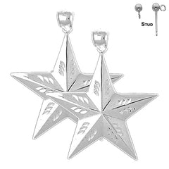 Pendientes Estrella de Oro de 14K o 18K de 43mm